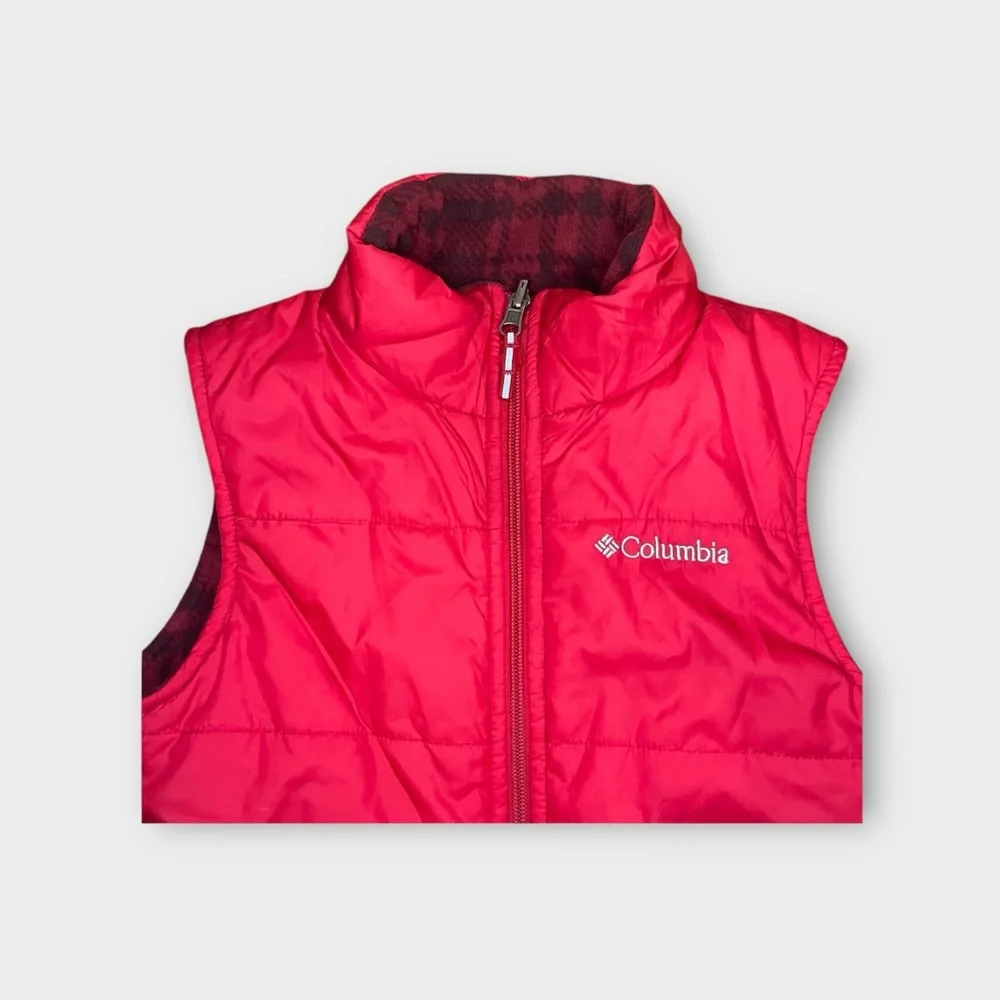 Columbia Red Plaid Reversible Vest